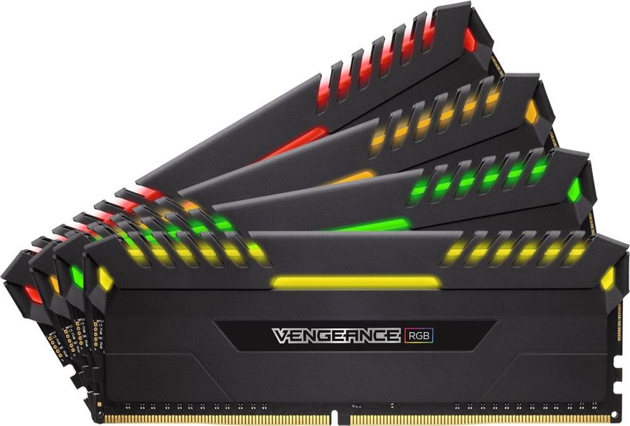 Модуль памяти CORSAIR Vengeance RGB CMR32GX4M4C3000C15 DDR4 - 4x 8Гб 3000, DIMM, Ret Модуль памяти CORSAIR Vengeance RGB CMR32GX4M4C3000C15 DDR4 - 4x 8Гб 3000, DIMM, RetМодули памяти<br>288-pin; частота: 3000; латентность: CL16; форм-фактор: DIMM; комплект модулей для идеальной совместной работы, оснащается радиатором для эффективного охлаждения, тип поставки: Ret<br><br>Линейка: Vengeance RGB