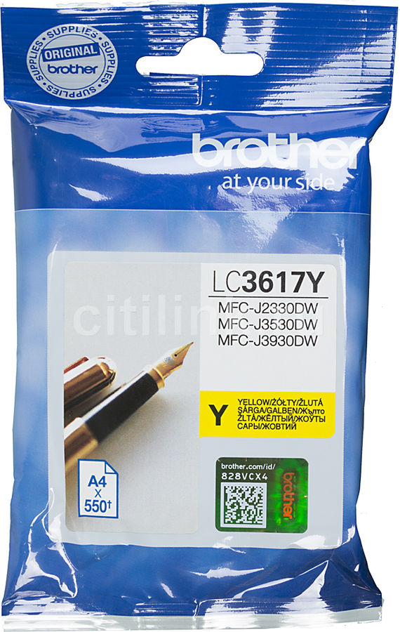 Картридж BROTHER LC3617Y желтый Картридж BROTHER LC3617Y желтыйКартриджи<br>желтый, примерный ресурс(страниц)- 550, для MFC-J3530DW/J3930DW<br><br>Цвет: желтый