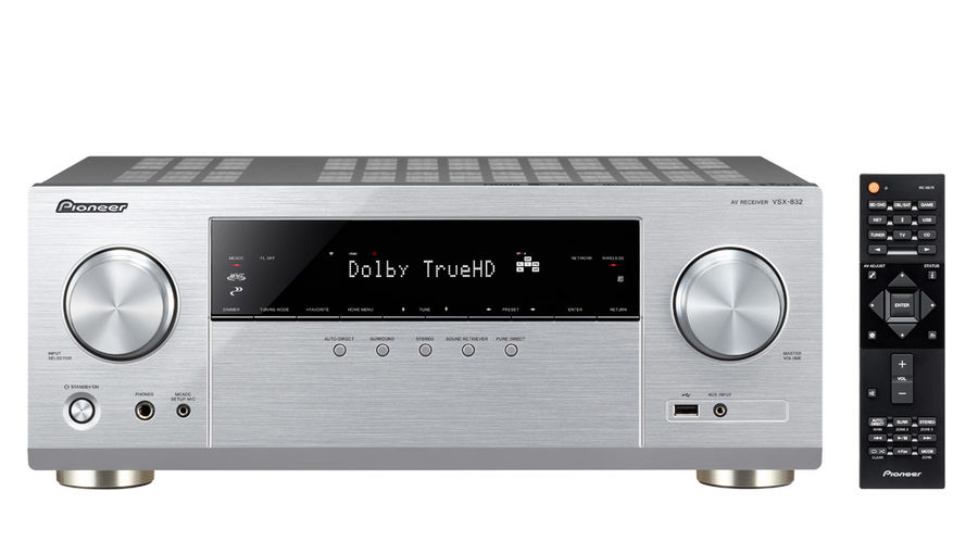 AV-ресивер PIONEER VSX-832-S, серебристый AV-ресивер PIONEER VSX-832-S, серебристыйРесиверы Hi-Fi<br>5.1; мощность на канал: 130Вт(6 Ом); сигнал / шум 106дБ; поддержка 3D; 1080p; 4K; ночной режим; цвет: серебристый<br><br>Цвет: серебристый