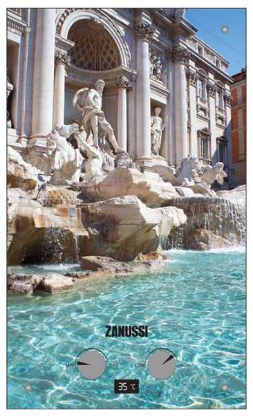 Водонагреватель проточный ZANUSSI GWH 10 Fonte Glass Trevi, газовый Водонагреватель проточный ZANUSSI GWH 10 Fonte Glass Trevi, газовыйГазовые водонагреватели<br>способ нагрева: газовый; мощность: 18.5кВт; управление механическое; производительность 10л/мин; максимальная температура 75°С; защита от перегрева<br>