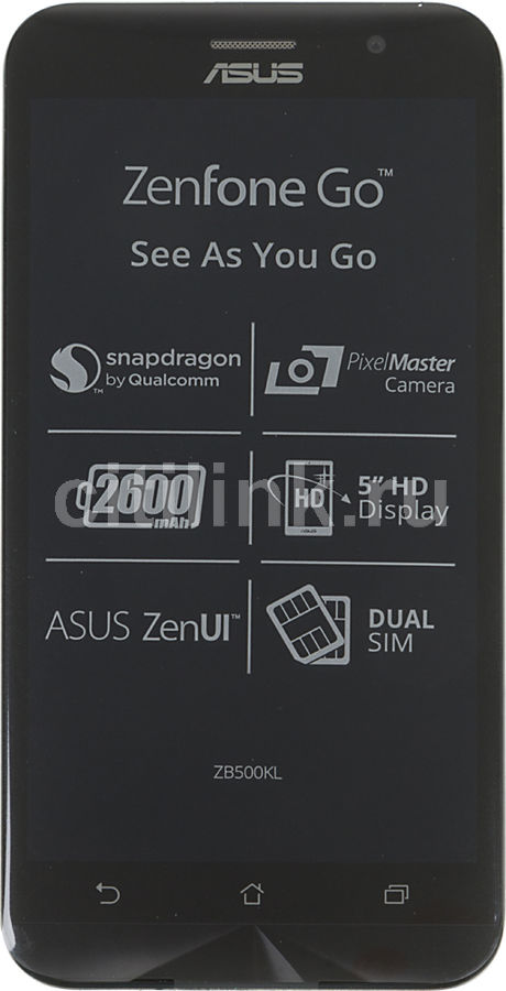 Смартфон ASUS Zenfone Go ZB500KL 32Gb, RAM 2Gb, черный Смартфон ASUS Zenfone Go ZB500KL 32Gb, RAM 2Gb, черныйМобильные телефоны<br>ОС Android 6.0, экран: 5, IPS, 1280x720, процессор: Qualcomm Snapdragon 410, 1000МГц, 4-х ядерный, камера: 13Мп, FM-радио, GPS, ГЛОНАСС<br><br>Цвет: черный