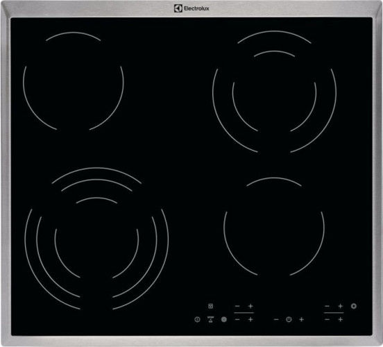 Варочная панель ELECTROLUX CPE6433KX, электрическая, независимая, черный Варочная панель ELECTROLUX CPE6433KX, электрическая, независимая, черныйВстраиваемые электрические панели<br>материал поверхности: стеклокерамика; электрических конфорок: 4; таймер: электронный; индикаторы остаточного тепла; блокировка от детей; цвет: черный<br><br>Цвет: черный