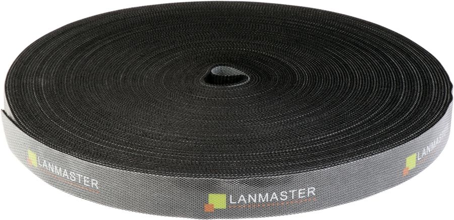 Хомут-липучка Lanmaster (LAN-VCM30M-BK) 30000x20мм (упак:1шт) нейл. внутр. черный Хомут-липучка Lanmaster (LAN-VCM30M-BK) 30000x20мм (упак:1шт) нейл. внутр. черныйКабельный инструмент<br>длина: 30000мм; ширина: 20мм; материал: нейлон 6.6; количество: 1шт<br><br>Материал: нейлон 6.6<br>Цвет: черный