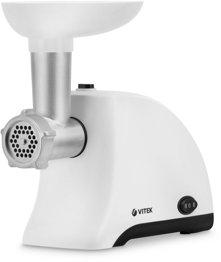 Мясорубка VITEK VT-3611, белый Мясорубка VITEK VT-3611, белыйМясорубки<br>мощность 1500Вт, производительность 1.5кг/мин; количество скоростей - 1; реверс; защита от перегрузки; материал лотка - пластик; цвет - белый<br><br>Цвет: белый
