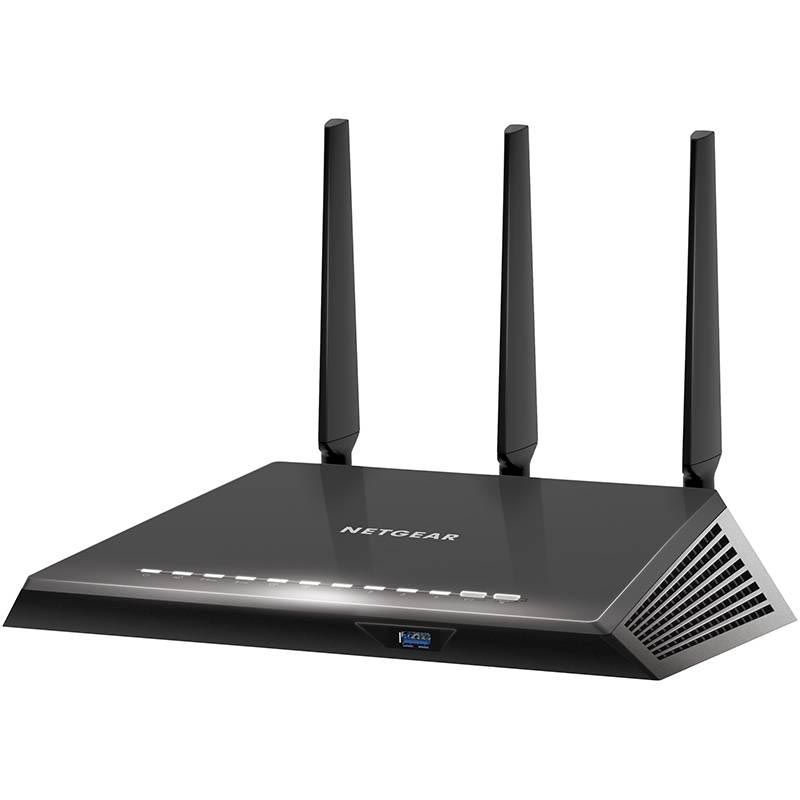Беспроводной роутер NETGEAR R6800-100PES, черный Беспроводной роутер NETGEAR R6800-100PES, черныйМаршрутизаторы<br>4 порта 10/100/1000BASE-TX, USB-порт, 802.11b, 802.11g, 802.11n 2.4 ГГц, 802.11n 5 ГГц, 802.11ac, FTP-сервер, 3 внешние антенны<br><br>Цвет: черный