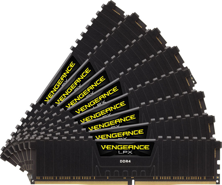 Модуль памяти CORSAIR Vengeance LPX CMK64GX4M8A2133C13 DDR4 - 8x 8Гб 2133, DIMM, Ret Модуль памяти CORSAIR Vengeance LPX CMK64GX4M8A2133C13 DDR4 - 8x 8Гб 2133, DIMM, RetМодули памяти<br>288-pin; частота: 2133; латентность: CL13; форм-фактор: DIMM; комплект модулей для идеальной совместной работы, оснащается радиатором для эффективного охлаждения, тип поставки: Ret<br><br>Линейка: Vengeance LPX