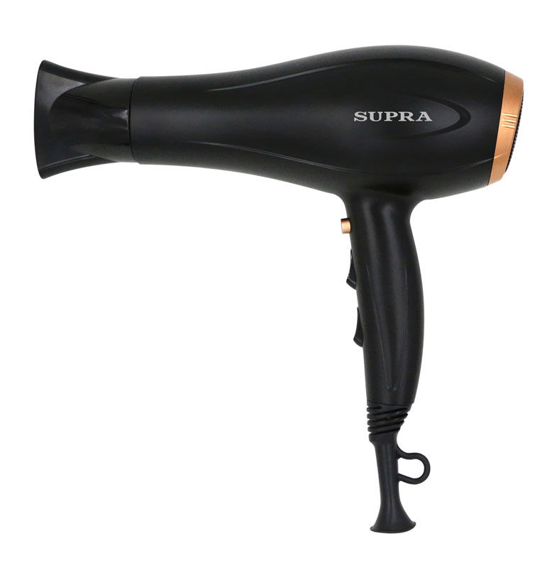 Фен SUPRA PHS-2008, 2200Вт, черный и золотистый Фен SUPRA PHS-2008, 2200Вт, черный и золотистыйФены<br>количество скоростей: 2; режимов: 3; насадок: 1шт; концентратор; Защита от перегрева.; мощность: 2200Вт; цвет: черный и золотистый<br><br>Цвет: черный и золотистый