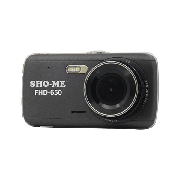 Видеорегистратор SHO-ME FHD-650 черный Видеорегистратор SHO-ME FHD-650 черныйВидеорегистраторы<br>матрица: AR0330CS; 3Мп; угол обзора: 120°; жк-дисплей; диагональ: 4; светодиодная подсветка; резервная батарея; емкость 200mAh; датчик G-SHOCK: есть<br><br>Цвет: черный
