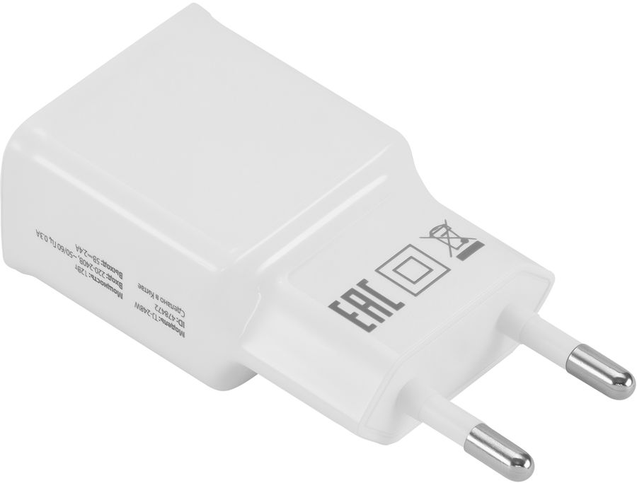 Сетевое зарядное устройство BURO TJ-248W, USB, 2.4A, белый Сетевое зарядное устройство BURO TJ-248W, USB, 2.4A, белыйЗарядные устройства<br>Универсальное зарядное устройство для различных мобильных устройств. Кабель в комплект не входит.<br><br>Материал: пластик<br>Цвет: белый