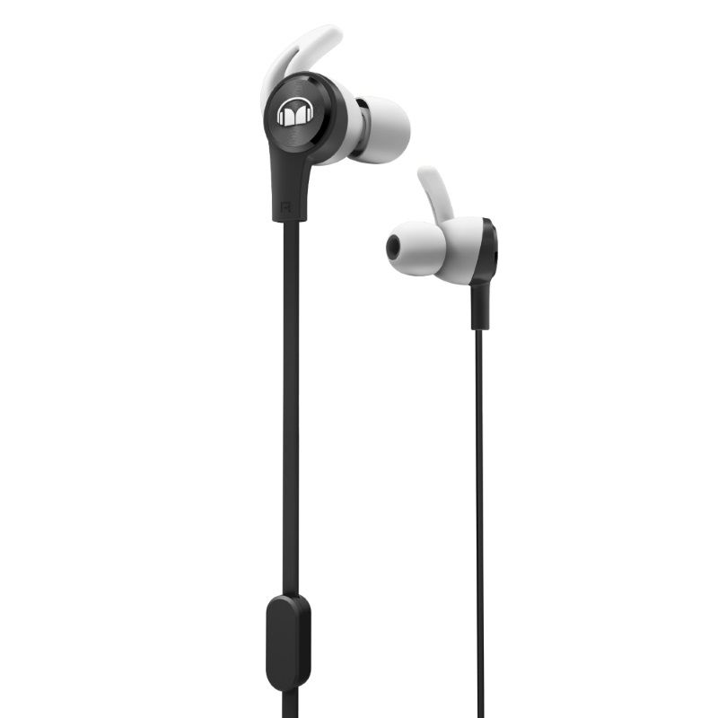 Гарнитура MONSTER iSport Achieve, вкладыши, черный, проводные Гарнитура MONSTER iSport Achieve, вкладыши, черный, проводныеНаушники<br>Крепление SecureFit SportClip для надежной фиксации в ухе. Чувствительный микрофон на проводе. Прочные и устойчивые к воздействию пота. Удобный разъем для подключения с углом 90 градусов. Неспутывающийся кабель. Насадки нескольких размеров для идеальной подгонки. Высокая звукоизоляция.<br><br>Цвет: черный