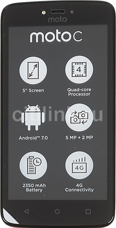 Смартфон MOTOROLA C 4G 16Gb, XT1754, красный