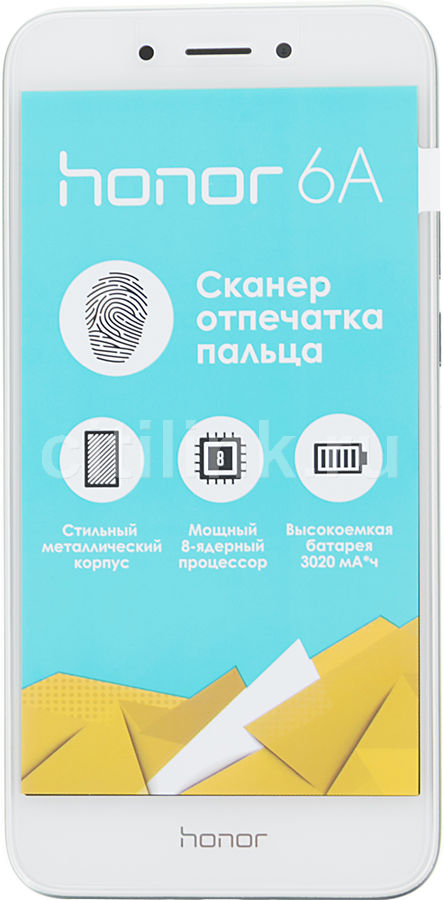Смартфон HUAWEI Honor 6A серебристый Смартфон HUAWEI Honor 6A серебристыйМобильные телефоны<br>ОС Android 7.0, экран: 5, IPS, 1280x720, процессор: Qualcomm Snapdragon 430, 1400МГц, 8-ми ядерный, камера: 13Мп, GPS, ГЛОНАСС, время работы в режиме разговора, до: 12ч, в режиме ожидания, до: 270ч<br><br>Цвет: серебристый