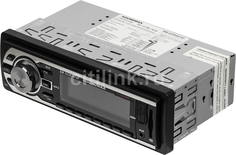 Автомагнитола SOUNDMAX SM-CCR3074F, USB, SD/MMC Автомагнитола SOUNDMAX SM-CCR3074F, USB, SD/MMCАвтомагнитолы<br>типоразмер: 1 din, USB-порт: фронтальный, основной тип карт памяти: SD/MMC<br><br>Цвет: черный