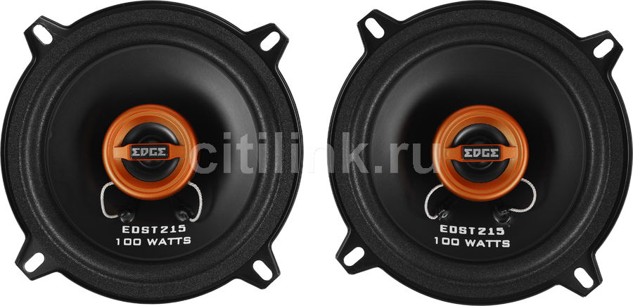 Колонки автомобильные EDGE EDST215-E6, коаксиальные, 100Вт Колонки автомобильные EDGE EDST215-E6, коаксиальные, 100ВтКолонки автомобильные<br>двухполосные, форма колонок- круглая, типоразмер 13 см (5 дюйм.), глубина установки 41мм, тип: коаксиальные, максимальная мощность: 100Вт<br>