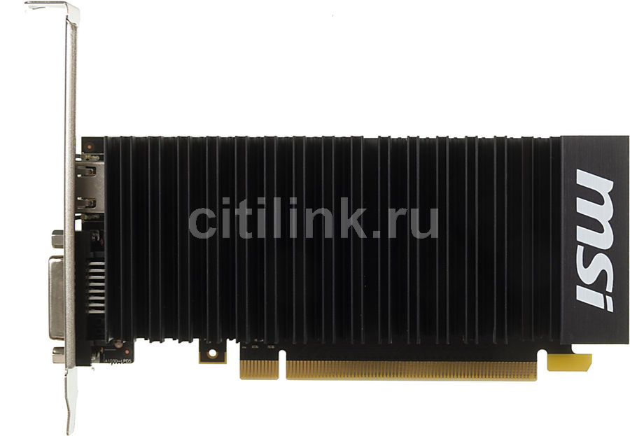 Видеокарта MSI GeForce GT 1030, GT 1030 2GH LP OCV1, 2Гб, GDDR5, Low Profile, OC, Ret Видеокарта MSI GeForce GT 1030, GT 1030 2GH LP OCV1, 2Гб, GDDR5, Low Profile, OC, RetВидеокарты<br>nVidia GeForce GT 1030; частота процессора: 1265 МГц (1518 МГц, в режиме Boost); частота памяти: 6008МГц; объём видеопамяти: 2Гб; тип видеопамяти: GDDR5; OverClock Edition; DirectX 12/OpenGL 4.5; доп. питание: без дополнительного питания; блок питания не менее: 300Вт; тип поставки: Ret<br>