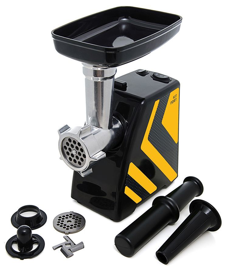 Мясорубка KITFORT KT-2101-4, желтый / черный Мясорубка KITFORT KT-2101-4, желтый / черныйМясорубки<br>мощность 1500Вт, производительность 1.2кг/мин; количество скоростей - 1; реверс; защита от перегрева; насадка для колбас; насадка для кеббе; материал лотка - пластик; цвет - желтый<br><br>Цвет: желтый