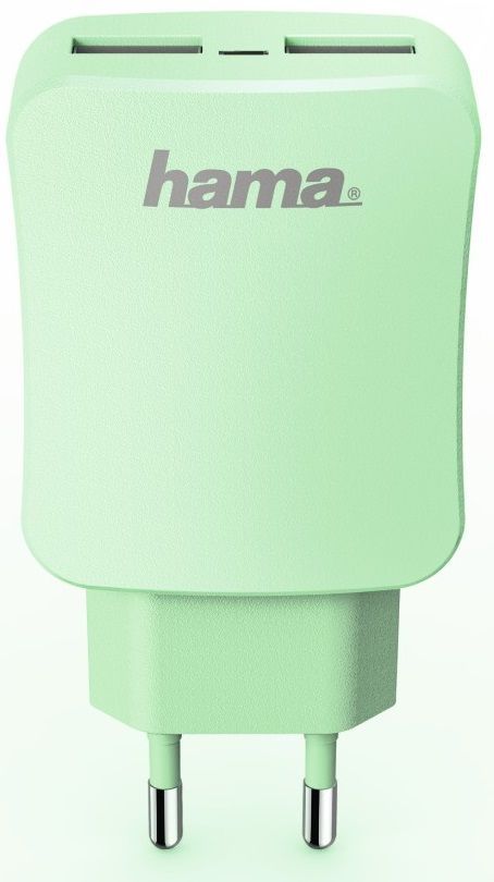 Сетевое зарядное устройство HAMA Design Line, 2xUSB, 3.4A, зеленый Сетевое зарядное устройство HAMA Design Line, 2xUSB, 3.4A, зеленыйЗарядные устройства<br>Источник питания для одновременной зарядки двух устройств. Интегральная схема автоматически распознает подключенное устройство, что позволяет заряжать почти все смартфоны и планшеты. Светодиодный индикатор отображает информацию о состоянии устройства.<br><br>Цвет: зеленый