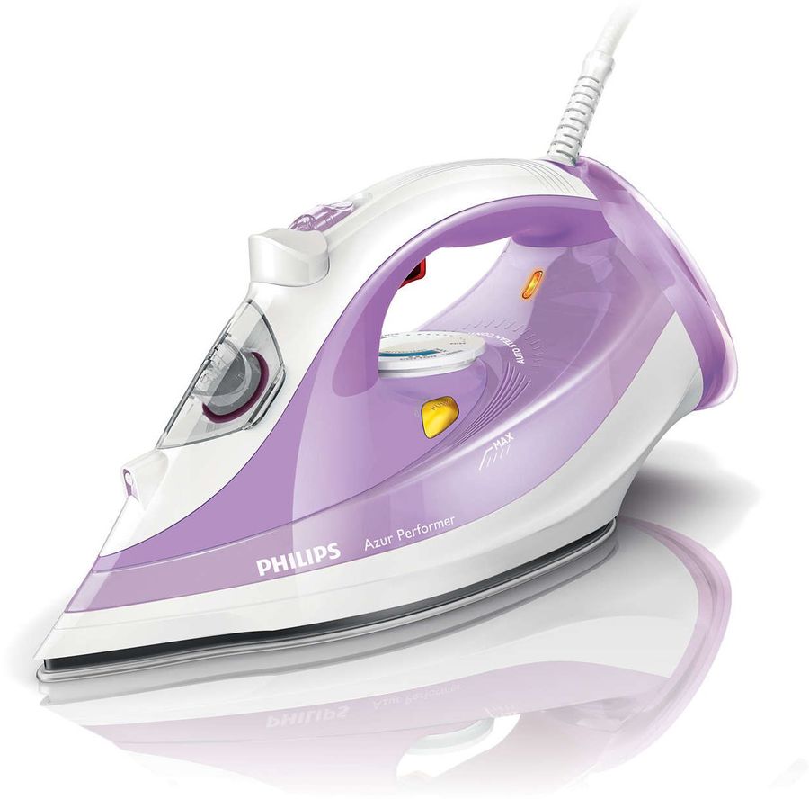 Утюг PHILIPS GC3803/37, 2400Вт, белый/ фиолетовый Утюг PHILIPS GC3803/37, 2400Вт, белый/ фиолетовыйУтюги<br>пароувлажнение; мощность: 2400Вт; паровой удар: 140г; емкость для воды: 300мл; подошва: Steam Glide; цвет: белый и фиолетовый<br><br>Цвет: белый и фиолетовый
