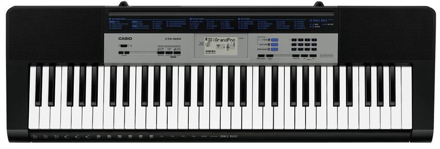 Синтезатор CASIO CTK-1550, 61, невзвешенная, полноразмерные, 32, черный Синтезатор CASIO CTK-1550, 61, невзвешенная, полноразмерные, 32, черныйСинтезаторы<br>количество клавиш: 61шт; жесткость клавиатуры: невзвешенная; размер клавиш: полноразмерные; pitch-контроллер; автоаккомпанемент; встроенная акустика; дисплей; полифония: 32<br><br>Цвет: черный