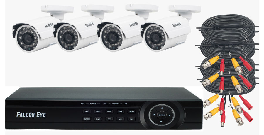 Комплект видеонаблюдения FALCON EYE FE-2104MHD KIT Комплект видеонаблюдения FALCON EYE FE-2104MHD KITКомплекты видеонаблюдения<br>количество камер: 4; каналов записи: 4; форматы сжатия видео: H.264<br>