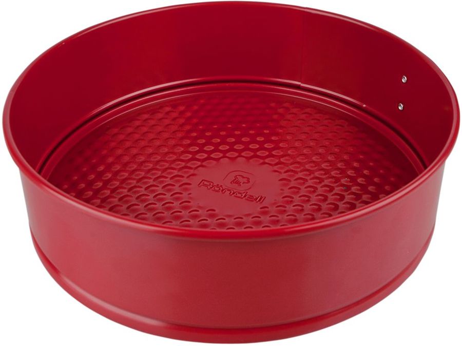 Форма для выпечки Rondell Wavy 438 кругл. d=24см сталь углеродистая красный (0438-RD-01) Форма для выпечки Rondell Wavy 438 кругл. d=24см сталь углеродистая красный (0438-RD-01)Противни, формы для выпечки<br>Круглая форма для выпечки со съемным дном для удобства сервировки и нарезки блюда. Антипригарное покрытие для легкого ухода. Возможно использование в духовом шкафу. Не подходит для микроволновой печи. Недопустимо использование металлических лопаток и ножей.<br><br>Материал: сталь углеродистая<br>Цвет: красный