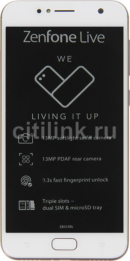 Смартфон ASUS Zenfone Live ZB553KL 16Gb, розовое золото Смартфон ASUS Zenfone Live ZB553KL 16Gb, розовое золотоМобильные телефоны<br>ОС Android 7.1, экран: 5.5, IPS, 1280x720, процессор: Qualcomm Snapdragon 425, 1400МГц, 4-х ядерный, камера: 13Мп, FM-радио, GPS, ГЛОНАСС<br><br>Цвет: розовое золото