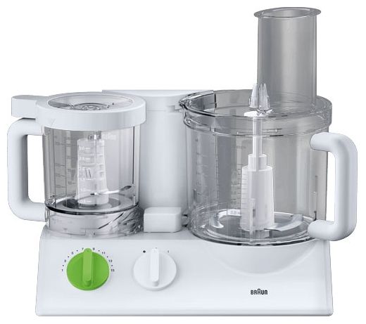 Кухонный комбайн BRAUN FX3030WH, белый/зеленый Кухонный комбайн BRAUN FX3030WH, белый/зеленыйКухонные комбайны<br>мощность 600Вт, скоростей: 15, плавная регулировка скорости, импульсный режим, соковыжималка, блендер, измельчитель, тёрка<br><br>Цвет: белый/зеленый