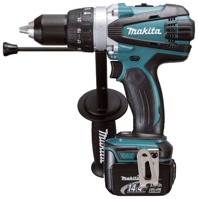 Дрель-шуруповерт MAKITA DHP448RFE, с двумя аккумуляторами Дрель-шуруповерт MAKITA DHP448RFE, с двумя аккумуляторамиШуруповерты<br>функция сверление; функция сверление с ударом; крутящий момент: 77Н*м; скоростей: 2; основной патрон: быстрозажимной; батарея: Li-Ion; напряжение: 14.4В; запасная батарея в комплекте<br>
