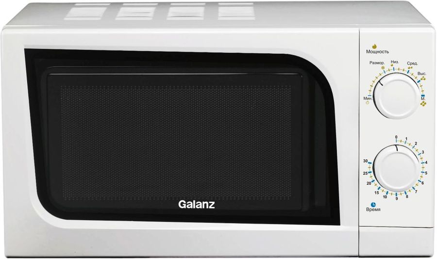 Микроволновая печь GALANZ MOG-2004M, белый Микроволновая печь GALANZ MOG-2004M, белыйМикроволновые печи<br>мощность 700Вт, объем 20л, внутреннее покрытие- эмаль, автоматическая разморозка, цвет- белый<br>