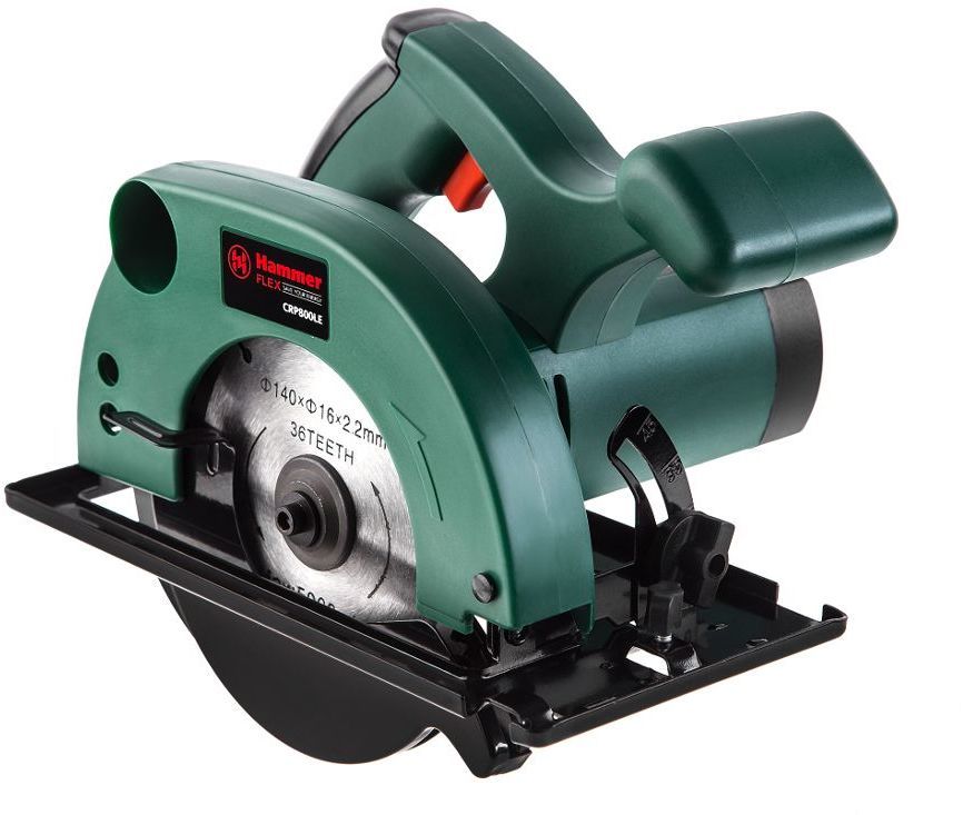 Циркулярная пила (дисковая) HAMMER Flex CRP800LE Циркулярная пила (дисковая) HAMMER Flex CRP800LEЦиркулярные пилы<br>ручная; мощность: 800Вт; число оборотов: 4000об/мин; посадочное место диска: 16 мм; диаметр диска: 140 мм; глубина пропила: 45мм<br>