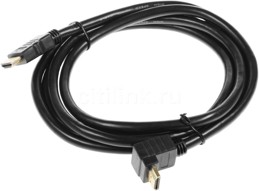 Кабель аудио-видео HDMI (m) - HDMI (m) (Г-образный), ver 1.3, 2м, черный Кабель аудио-видео HDMI (m) - HDMI (m) (Г-образный), ver 1.3, 2м, черныйАудио-видео кабели<br>HDMI кабель для подключений компьютеров, ноутбуков Blu-Ray плееров и прочего оборудования к мониторам, телевизорам и проектора. Г-образный разъем упростит подключение и позволит сэкономить место между телевизором и стеной.<br><br>Цвет: черный