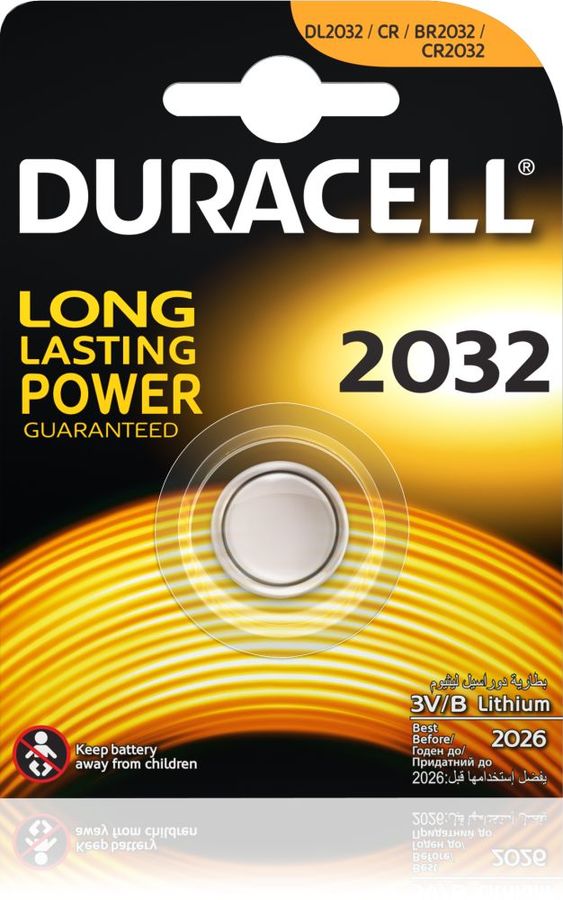 Батарея DURACELL DL2032, 1 шт. CR2032 Батарея DURACELL DL2032, 1 шт. CR2032Батарейки<br>Батарейка типа CR2032 сделанная специально для использования в медицинских приборах, электронных гаджетах и устройствах безопасности.<br>