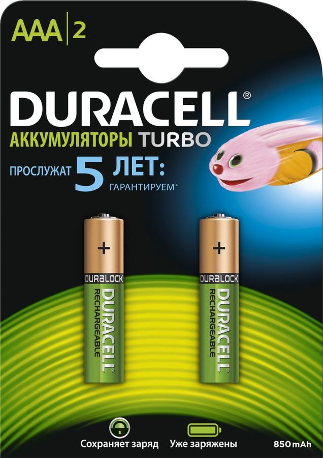 Аккумулятор DURACELL HR03-2BL, 2 шт. AAA, 850мAч Аккумулятор DURACELL HR03-2BL, 2 шт. AAA, 850мAчБатарейки<br>Перезаряжаемые аккумуляторы отлично подходящие для использования в приборах со средним энергопотреблением, например, таких как фото камеры, электронные игрушки, беспроводные мыши, клавиатуры и контроллеры.<br>