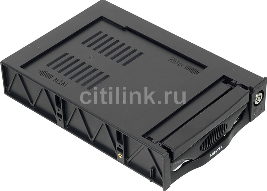Mobile rack (салазки) для HDD AGESTAR MR3-SATA (K)-3F, черный Mobile rack (салазки) для HDD AGESTAR MR3-SATA (K)-3F, черныйКорпуса для жестких дисков<br>отсек для 3.5 - 1, охлаждение<br>