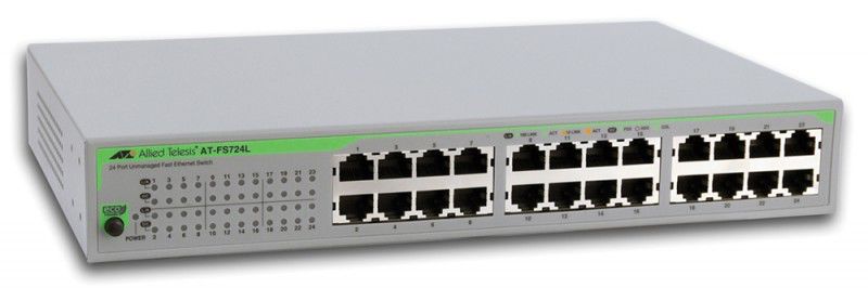 Коммутатор ALLIED TELESIS AT-FS724L-50 Коммутатор ALLIED TELESIS AT-FS724L-50Коммутаторы<br>неуправляемый, монтируемый в 19 стойку, порты 10-100Base-TX: 24 шт.<br>