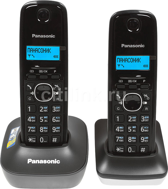 Радиотелефон PANASONIC KX-TG1612RU1, темно-серый и белый Радиотелефон PANASONIC KX-TG1612RU1, темно-серый и белыйРадиотелефоны<br>однолинейный; АОН/Caller ID; в комплекте 2 радиотрубки<br><br>Цвет: темно-серый и белый