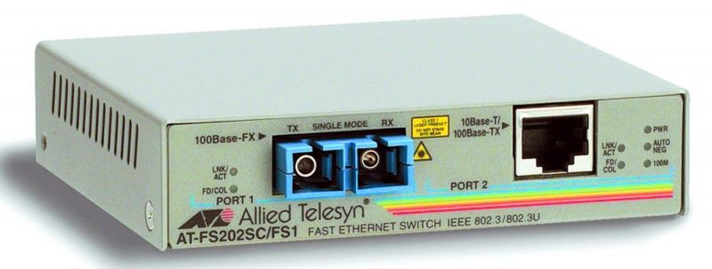 Медиаконвертер Allied Telesis AT-FS202-60 10/100TX (RJ-45) to 100FX (SC) 2-port unmanaged ext PSU Медиаконвертер Allied Telesis AT-FS202-60 10/100TX (RJ-45) to 100FX (SC) 2-port unmanaged ext PSUМедиаконвертеры<br><br>