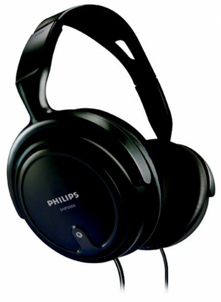 Наушники PHILIPS SHP2000/10, мониторы, черный, проводные