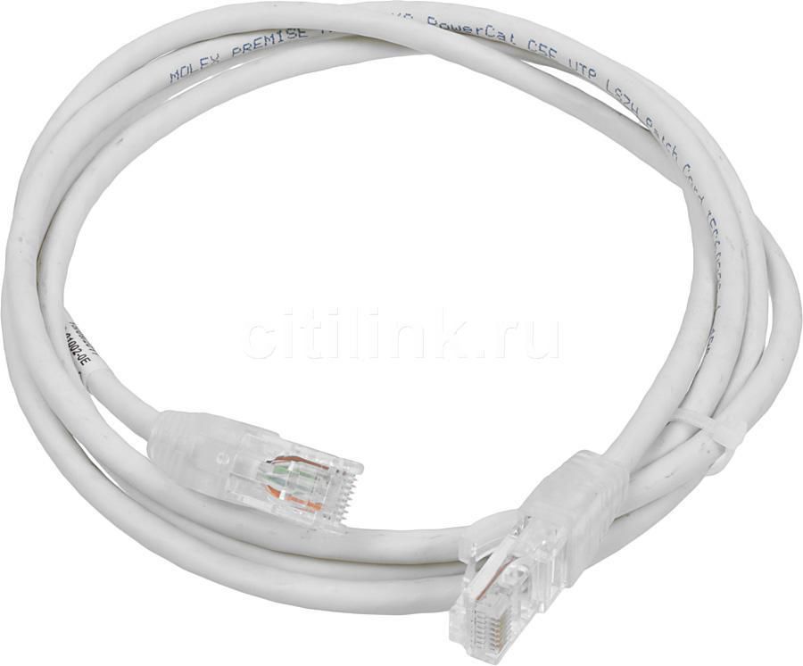 Кабель Патч-корд MOLEX UTP, вилка RJ-45, вилка RJ-45, кат.5е, LSZH, 1.5м, серый [pcd-01002-0e]