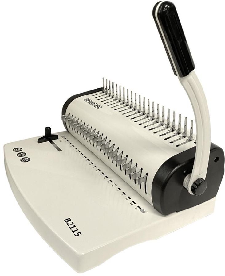 Переплетчик OFFICE KIT B2115, A4, от 6 до 51 мм Переплетчик OFFICE KIT B2115, A4, от 6 до 51 ммПереплетчики<br>переплет на пластиковую пружину; листов максимально 500; пружины от 6 до 51 мм; формат A4<br>