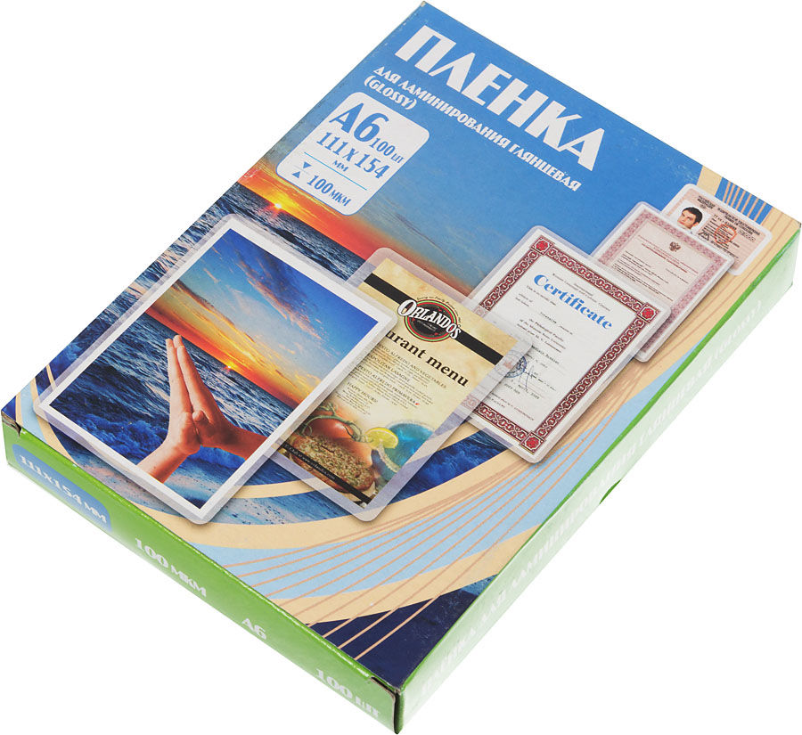 Пленка для ламинирования OFFICE KIT PLP111, 100мкм, 111х154 мм, 100шт., глянцевая, A6 Пленка для ламинирования OFFICE KIT PLP111, 100мкм, 111х154 мм, 100шт., глянцевая, A6Аксессуары для ламинаторов<br>формат: A6; толщина: 100мкм; размеры: 111х154 мм; поверхность: глянцевая; тип ламинирования: горячее; количество: 100<br>