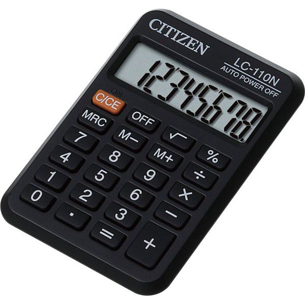 Калькулятор CITIZEN LC-110N, 8-разрядный, черный Калькулятор CITIZEN LC-110N, 8-разрядный, черныйКалькуляторы<br>разрядность дисплея: 8-разрядный; карманный; цвет: черный<br>