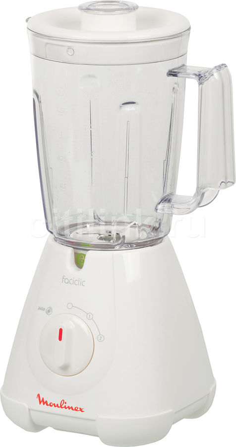 Блендер MOULINEX LM30014E, стационарный, белый Блендер MOULINEX LM30014E, стационарный, белыйБлендеры<br>тип: стационарный, мощность: 400Вт, скоростей/режимов - 2, импульсный режим, рабочая поверхность - пластик, цвет: белый<br><br>Цвет: белый