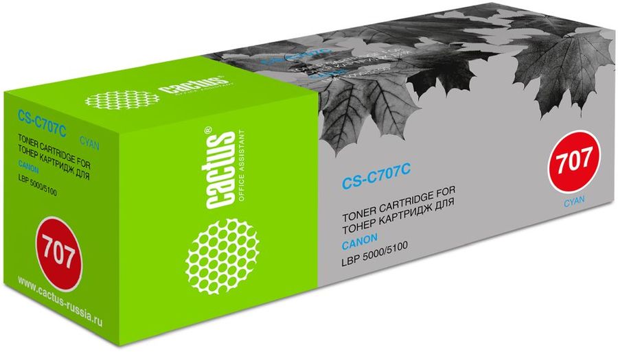 Картридж CACTUS CS-C707C голубой Картридж CACTUS CS-C707C голубойКартриджи<br>голубой, примерный ресурс(страниц)- 2000, для LBP-5000<br><br>Цвет: голубой