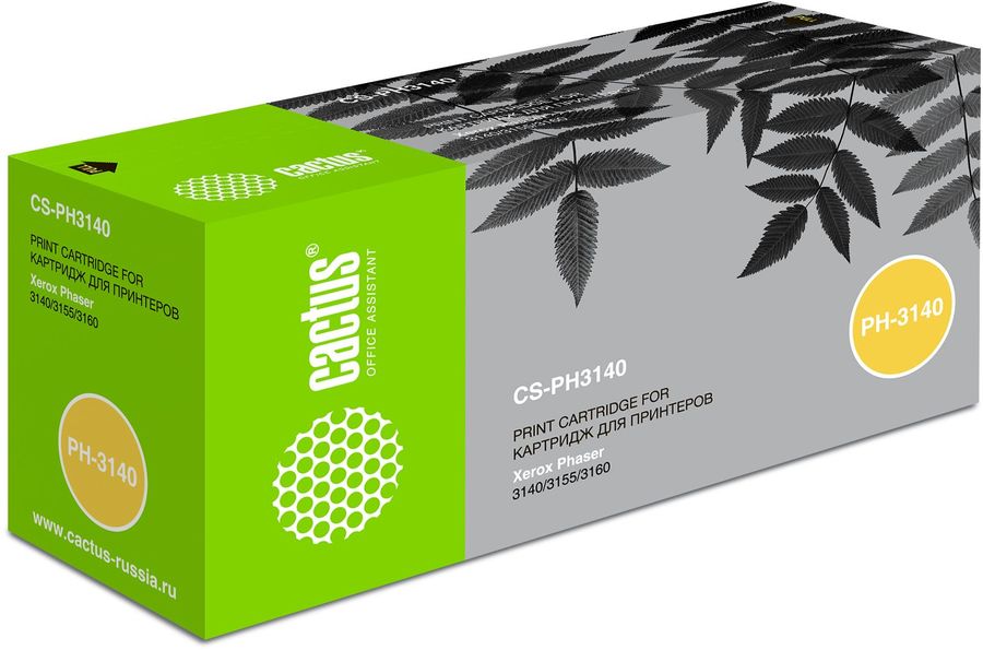 Картридж CACTUS CS-PH3140 черный Картридж CACTUS CS-PH3140 черныйКартриджи<br>черный, примерный ресурс(страниц)- 1500, для Phaser 3140/3155/3160<br><br>Цвет: черный
