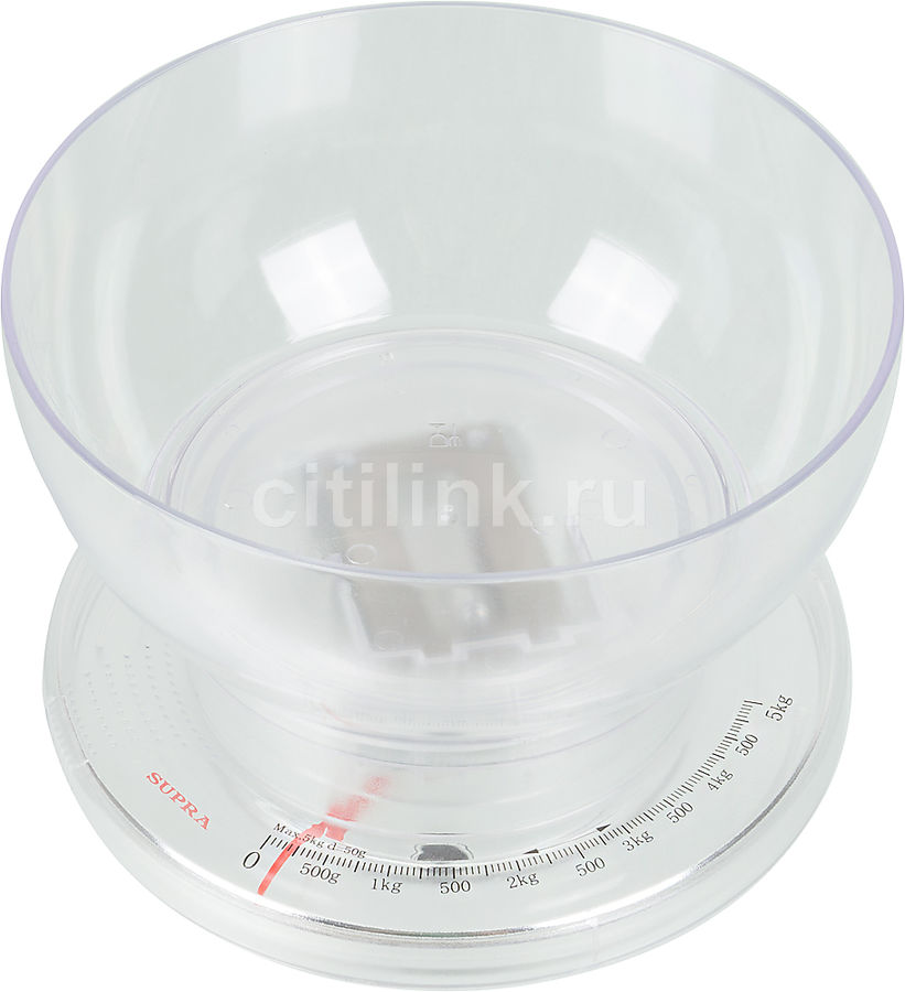 Весы кухонные SUPRA BSS-4050 Весы кухонные SUPRA BSS-4050Кухонные весы<br>механические, максимальный вес: 5кг, цена деления: 50г, съемная платформа/чаша, материал платформы/чаши: пластик<br>