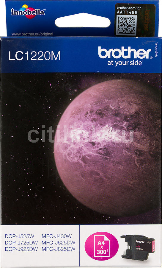 Картридж BROTHER LC1220M пурпурный картридж t2 ic b1240c для brother dcp j525w mfc j430w j825dw j5910dw j6510dw j6910dw голубой