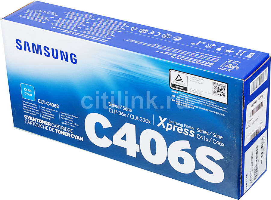 Картридж SAMSUNG CLT-C406S/SEE голубой Картридж SAMSUNG CLT-C406S/SEE голубойКартриджи<br>голубой, примерный ресурс(страниц)- 1000, для CLP-360/365/CLX-3300/3305<br><br>Цвет: голубой