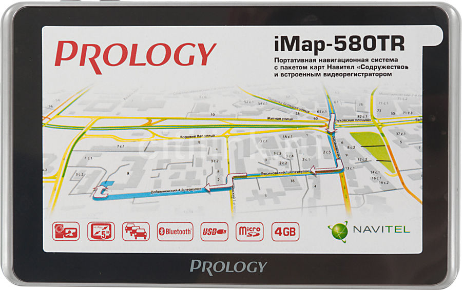 GPS навигатор PROLOGY iMAP-580TR, 5&quot;, авто, 4Гб, Navitel, серебристый