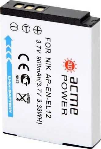 Аккумулятор ACMEPOWER AP-EN-EL12, Li-Ion, 3.7В, 900мAч, для компактных камер Nikon CoolPix AW100/P300/P310/S1000pj/S1100pj/S1200pj/S6000/S610/S610c/S6100/S6150 Аккумулятор ACMEPOWER AP-EN-EL12, Li-Ion, 3.7В, 900мAч, для компактных камер Nikon CoolPix AW100/P300/P310/S1000pj/S1100pj/S1200pj/S6000/S610/S610c/S6100/S6150Все аксессуары<br>Высококачественный литий-ионный аккумулятор для фотокамер Nikon, отлично заменяющий оригинальный EN-EL12. В любом путешествие, выходе на природу или посещении продолжительных мероприятий просто необходимо иметь при себе хотя бы один дополнительный, чтобы иметь возможность сделать максимальное количество снимков и не волноваться об оставшемся заряде батареи.<br>